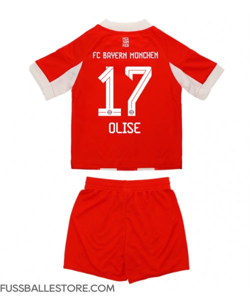 Günstige Bayern Munich Michael Olise #17 Heimtrikotsatz Kinder 2025-26 Kurzarm (+ Kurze Hosen)